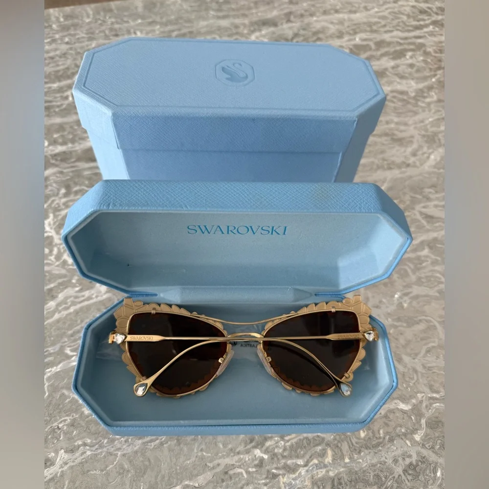 Swarovski Gold Crystal Sunglasses - Picture 6 of 7